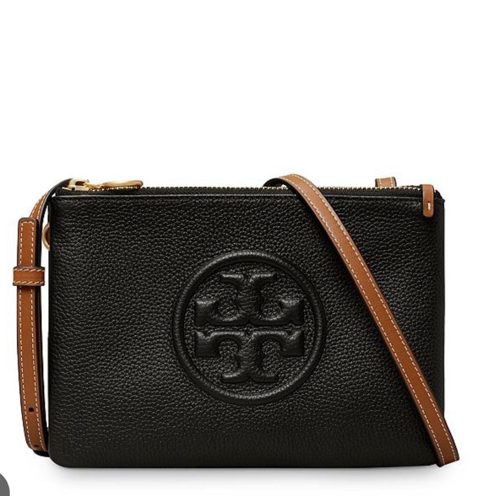 Tory Burch never used PERRY BOMBÉ DOUBLE-ZIP CROSSBODY